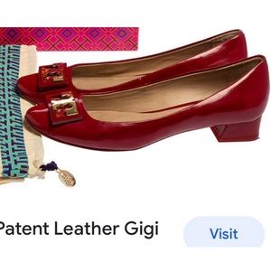 Tory Burch women’s red patent leather pumps size 9.5